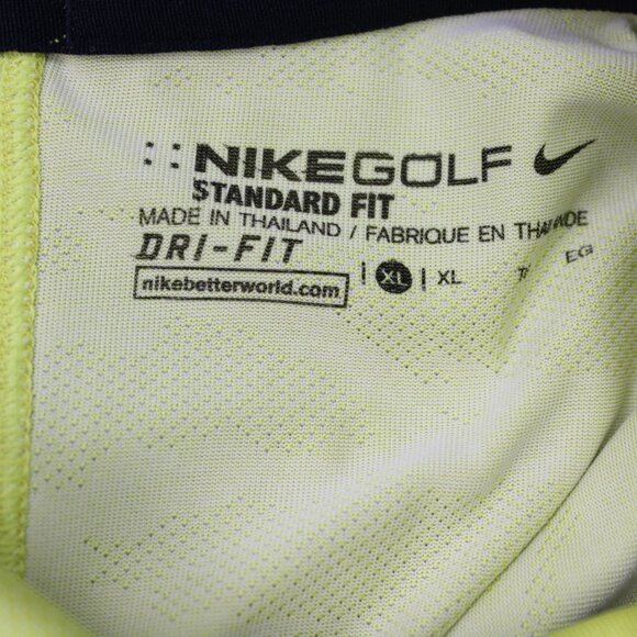 Nike Golf Polo Mens XL Yellow Icon Jacquard Camo Standard Fit Dri-Fit S/S - Picture 8 of 15